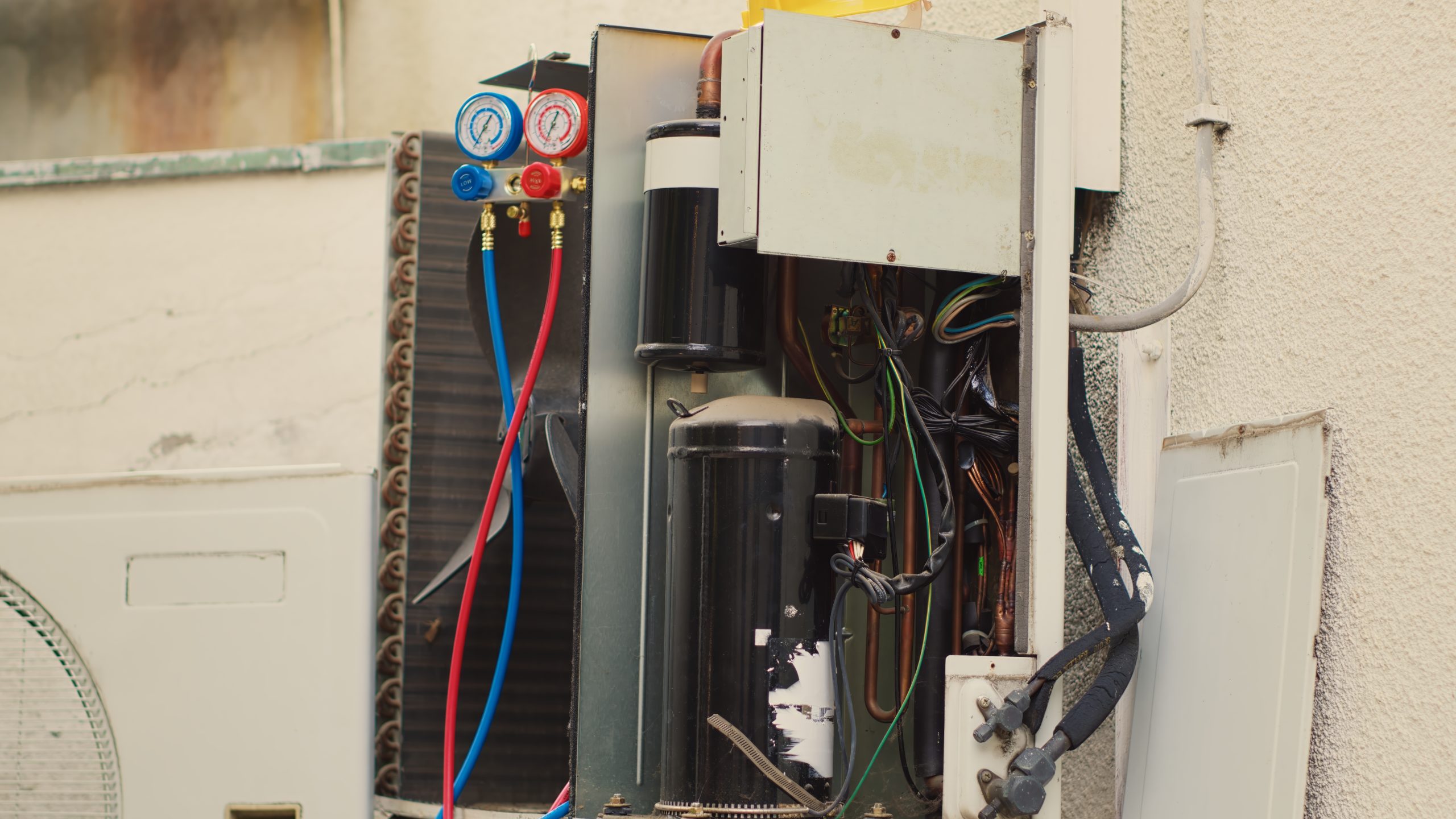 Zoom in shot of manifold meters