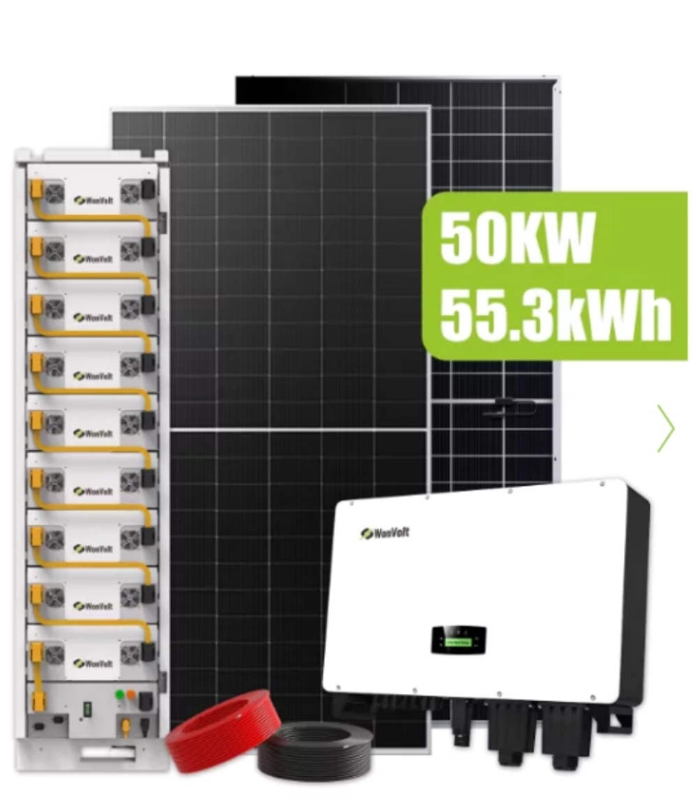 Sistema de energía solar híbrida 50kW 55.3kWh-100kWh
