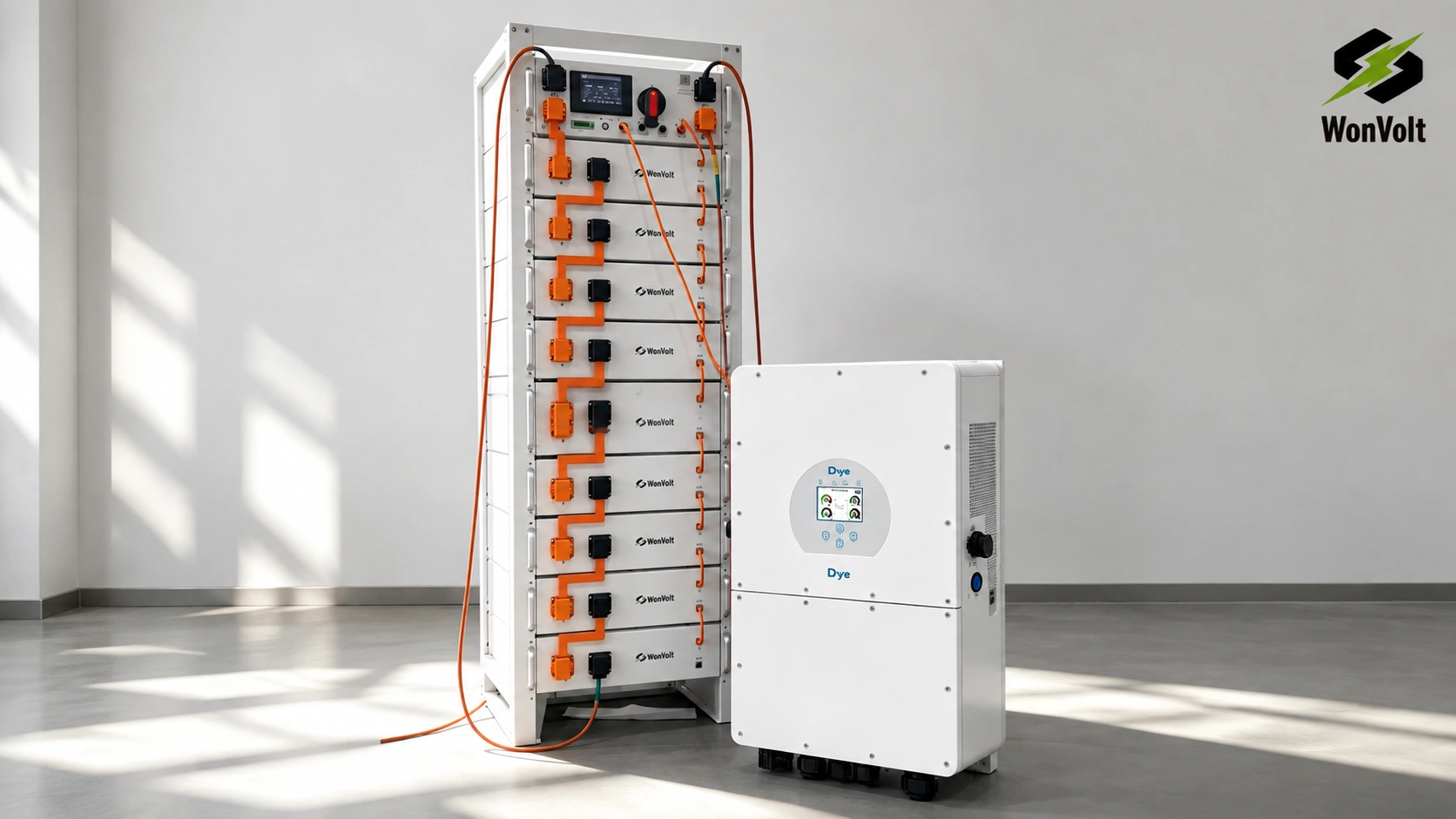 Hybridní solární systém s výkonem 50 kW, 55,3 kWh až 100 kWh