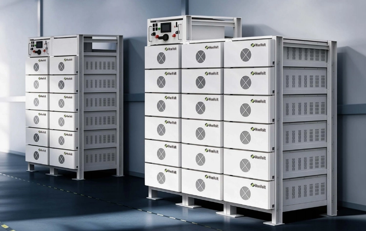WonVolt battery cluster racks for commercial energy storage configurations